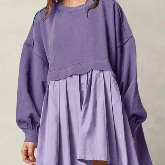 Dresses & Skirts - Purple Long Sleeve Sweater Dress